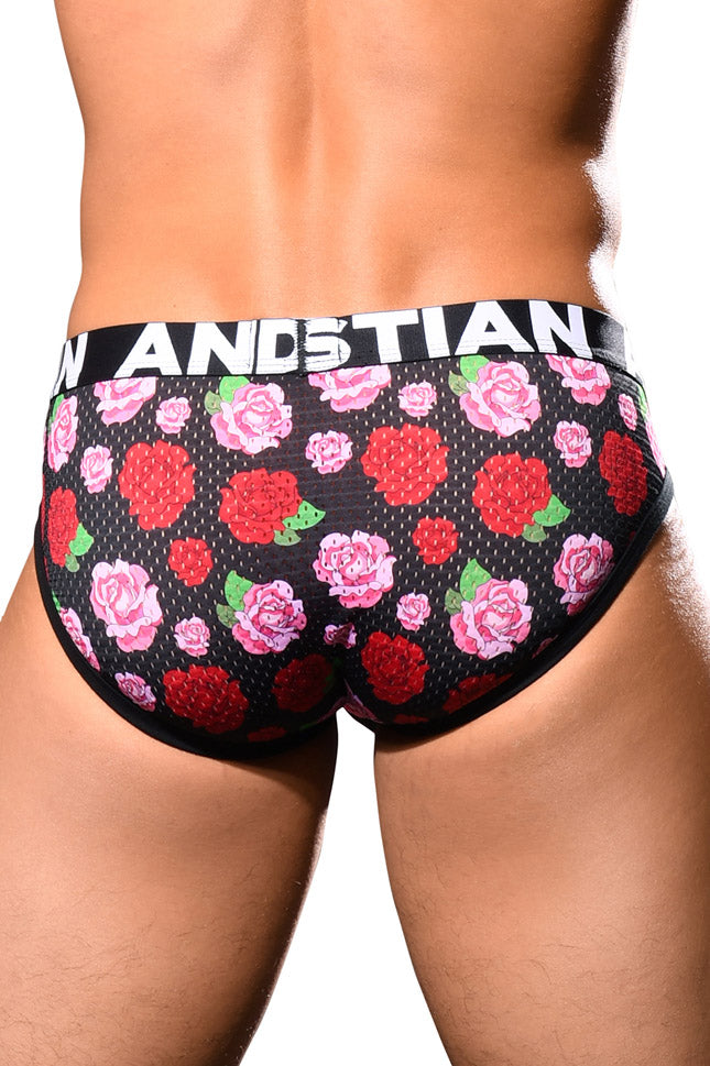 JCSTK - Andrew Christian Floral Mesh Brief Mens Underwear w/ ALMOST NAKED® Printed