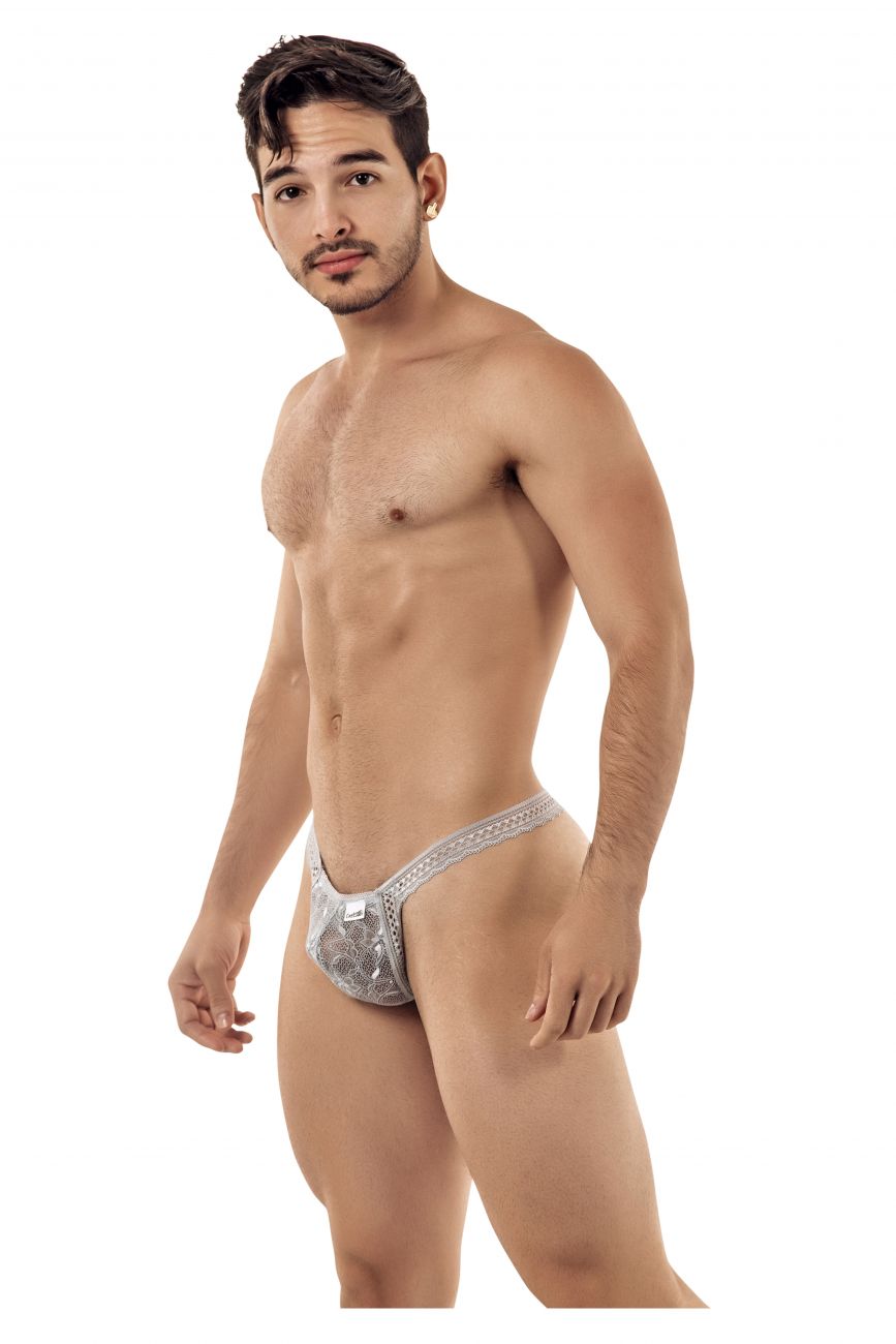 CandyMan 99420 Double Lace Thongs Gray