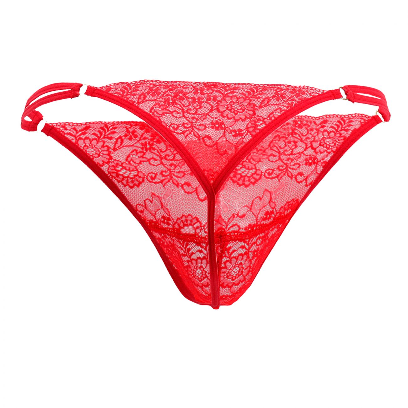 CandyMan 99421X Lace G-String Thongs Red Plus Sizes