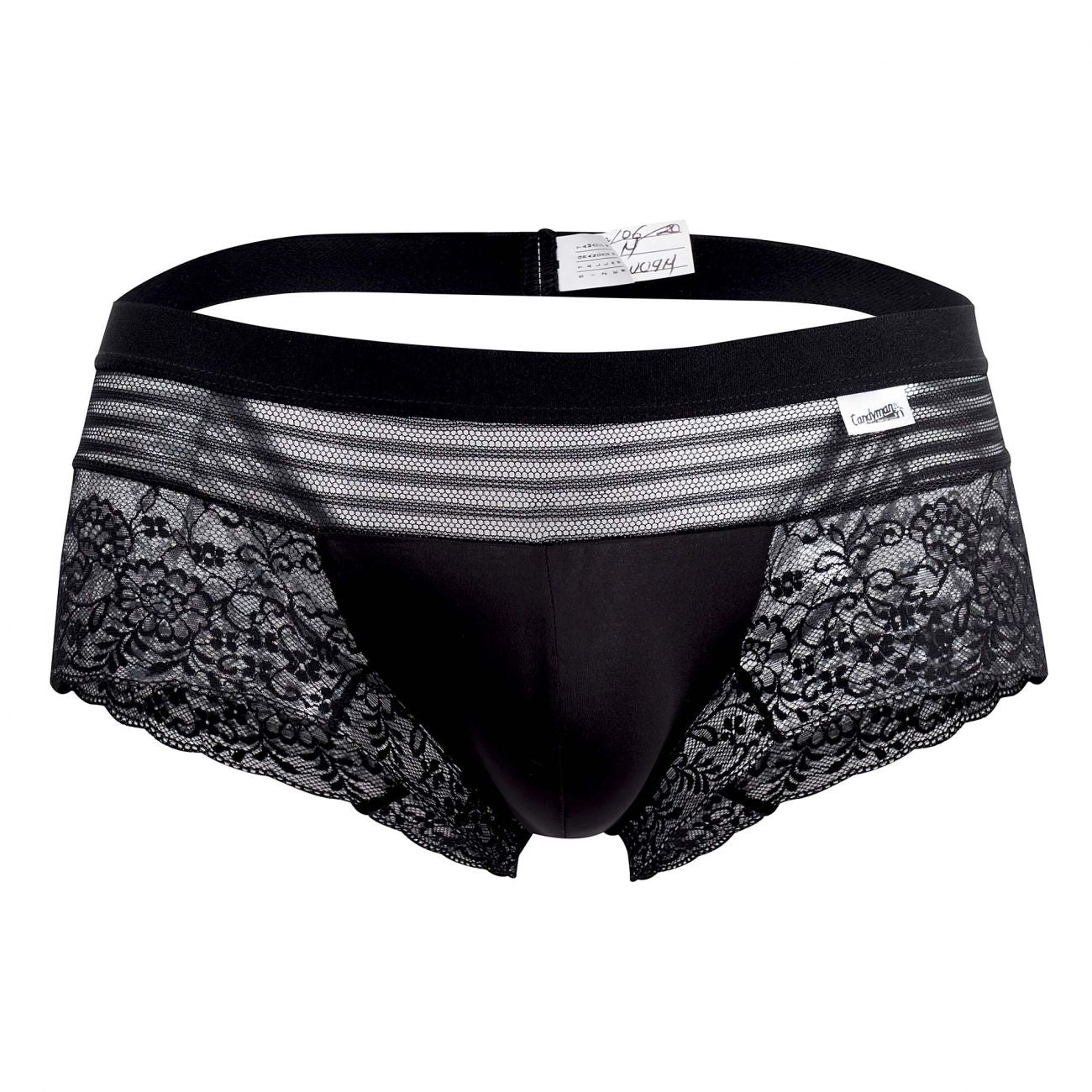 CandyMan 99466X Lace Briefs Black Plus Sizes