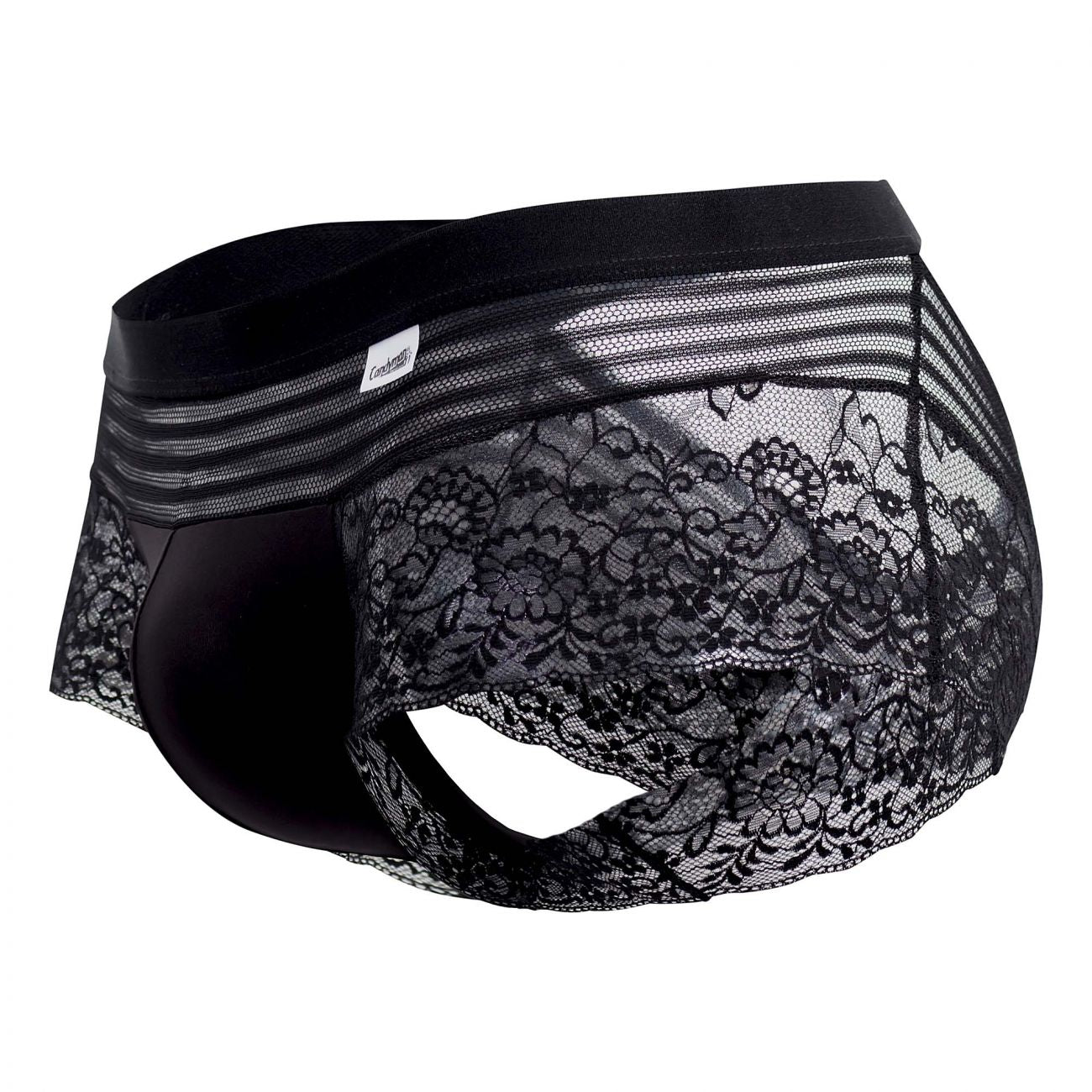 CandyMan 99466X Lace Briefs Black Plus Sizes