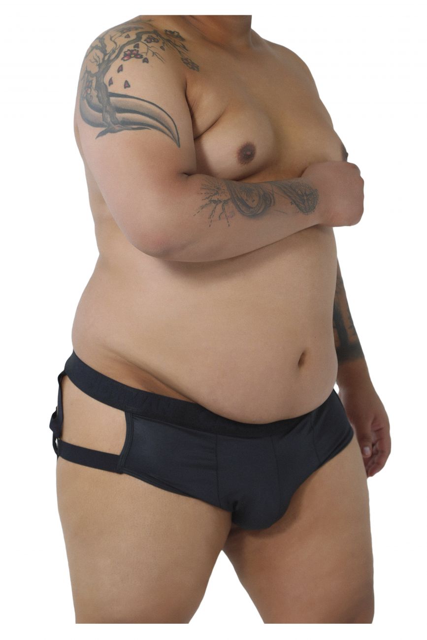 CandyMan 99494X G-String Jockstrap Black Plus Sizes