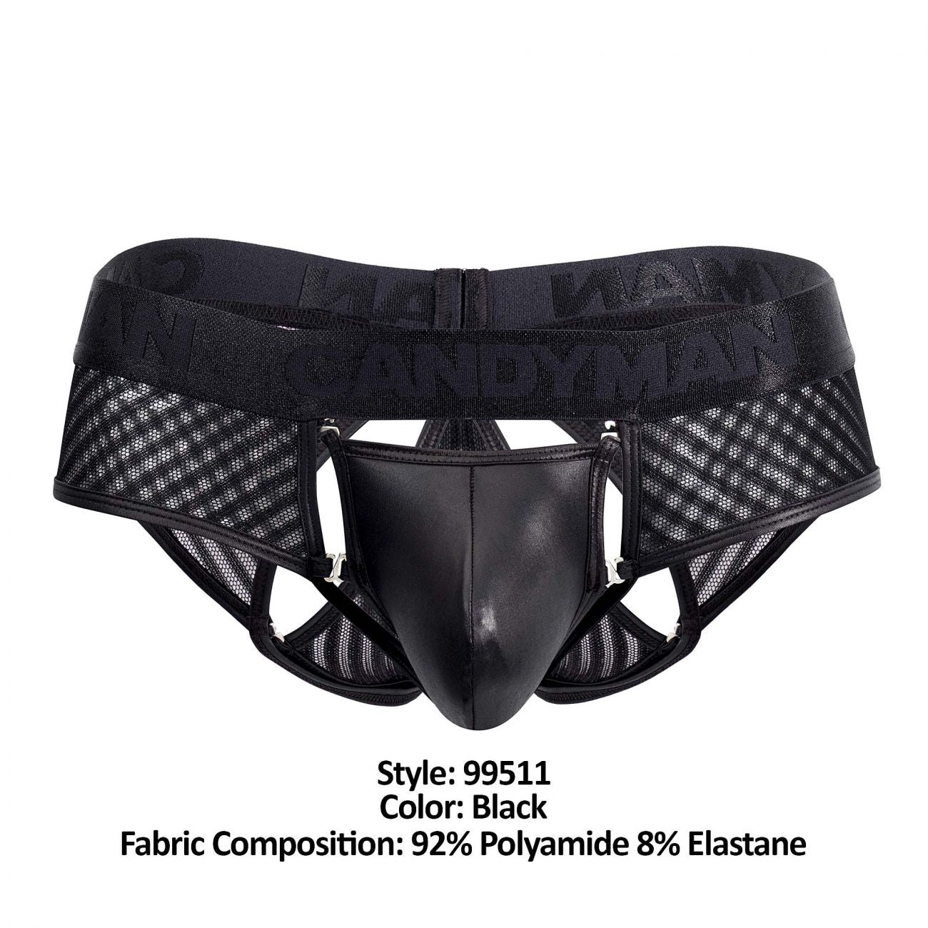 CandyMan 99512 Mesh-Stripes Bikini Black