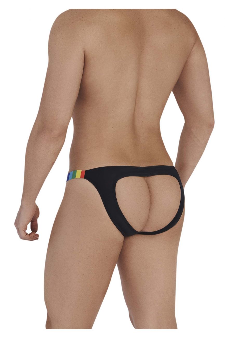 CandyMan 99536 Prints Jockstrap Black Rainbow