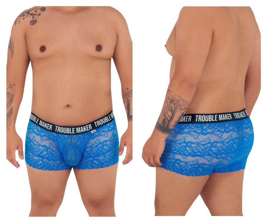 CandyMan 99616X Trouble Maker Lace Trunks Dark Blue Plus Sizes