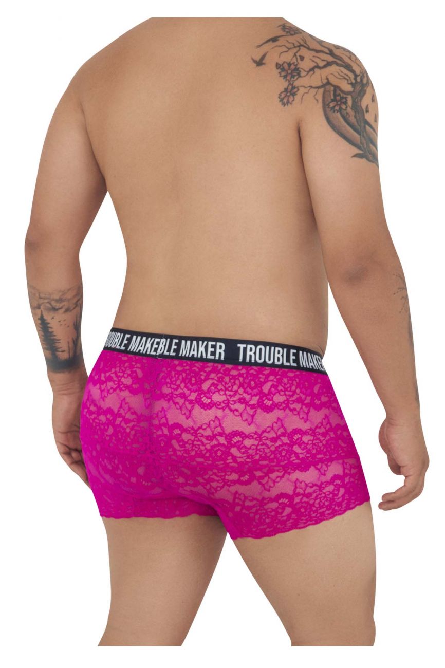 CandyMan 99616X Trouble Maker Lace Trunks Pink Plus Sizes