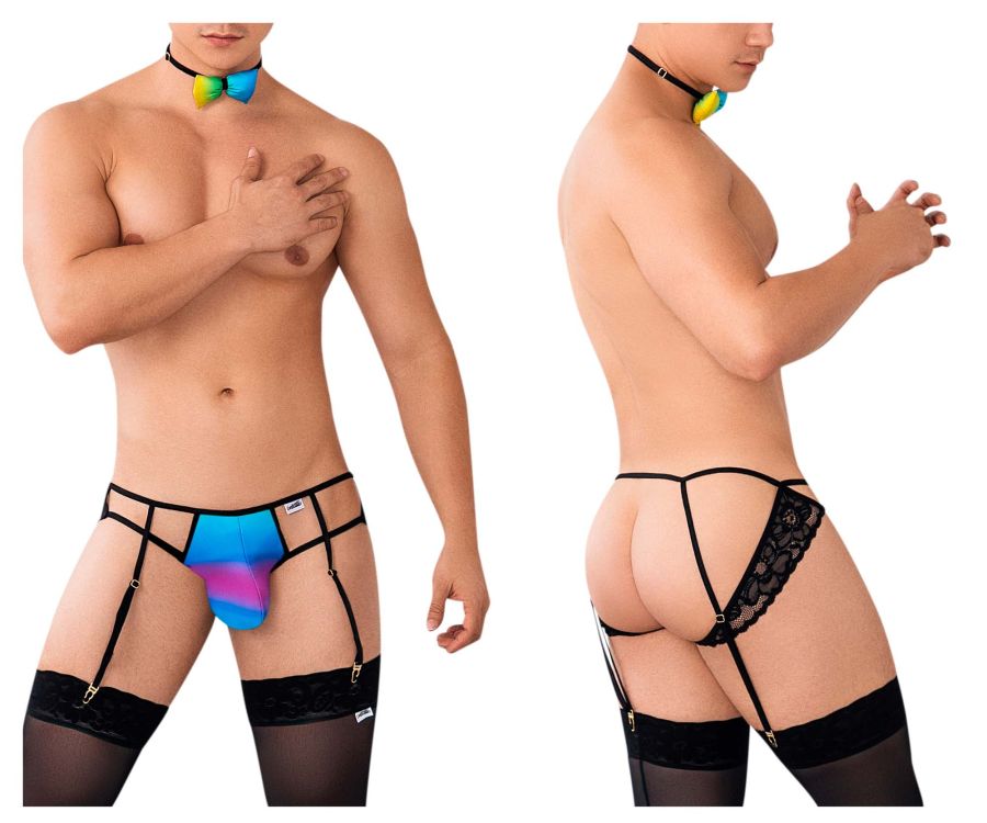 CandyMan 99630 Colorful Garter Jockstrap Rainbow