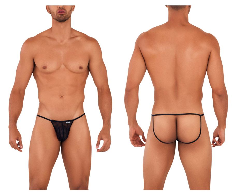 CandyMan 99709 Micro Lace Jockstrap Black