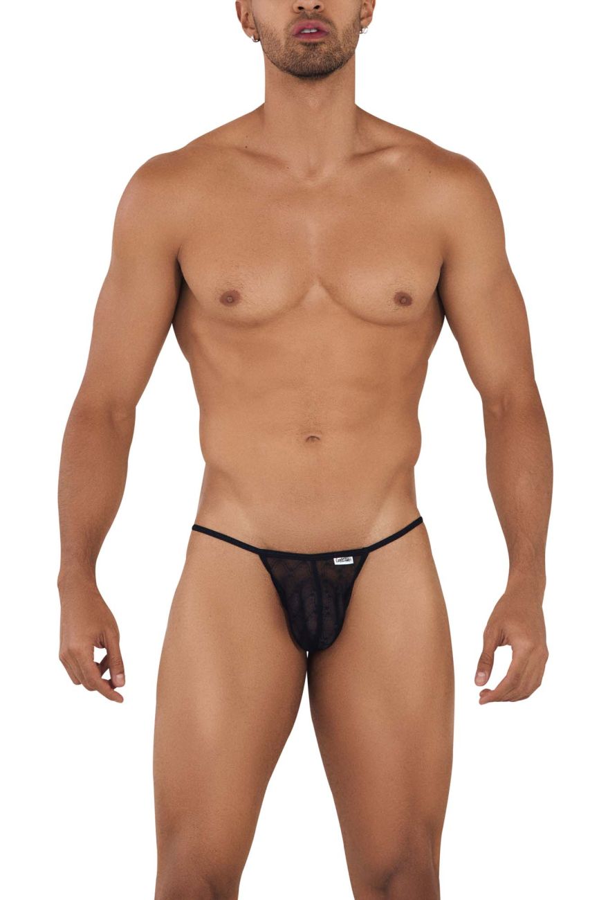 CandyMan 99709 Micro Lace Jockstrap Black