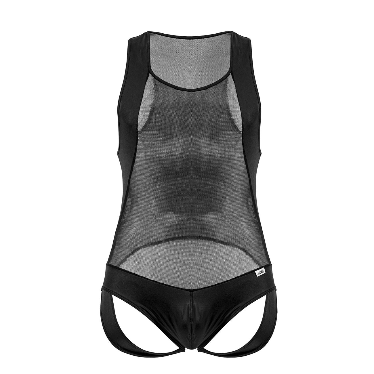 JCSTK - CandyMan 99716X Work-N-Out Bodysuit Black Plus Sizes