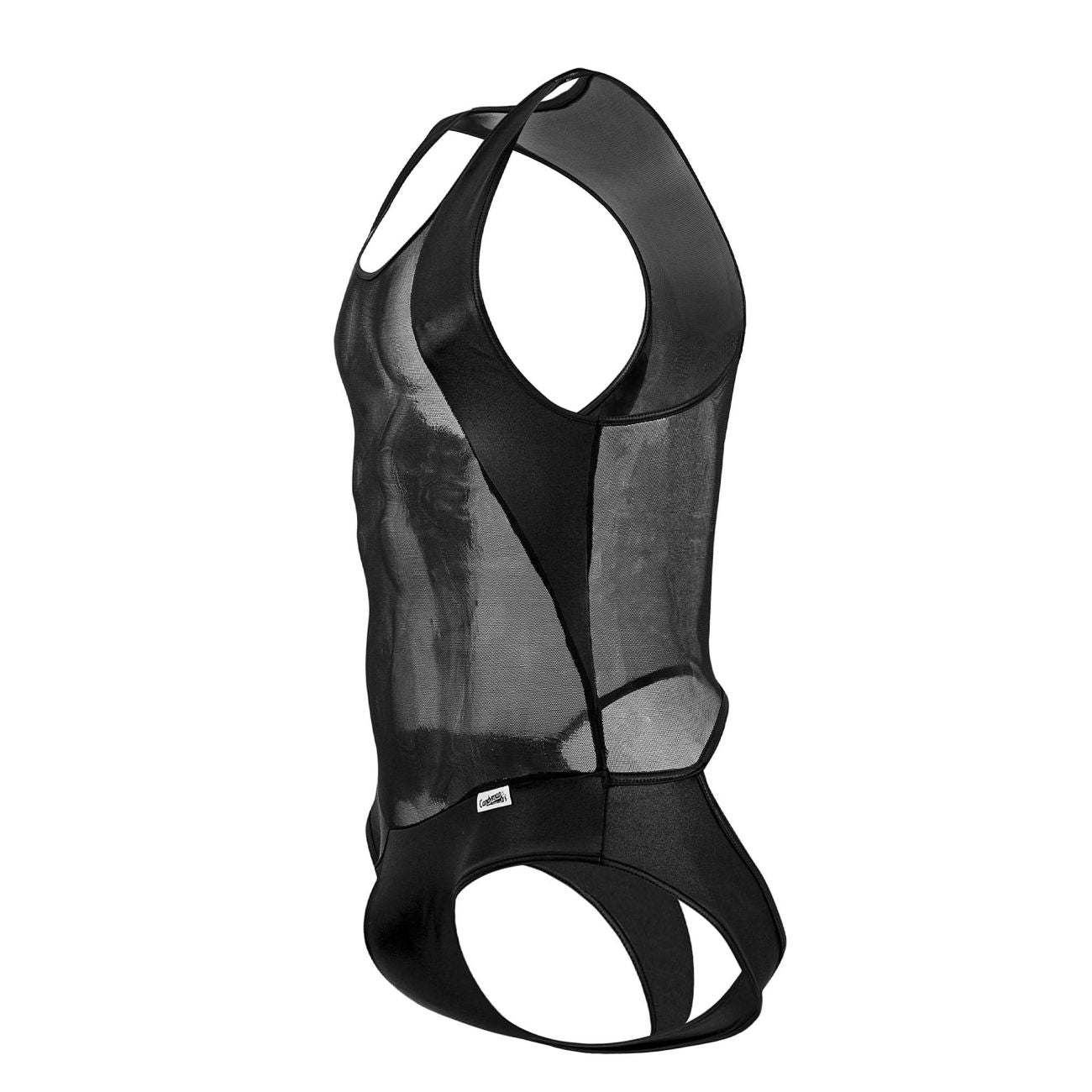 JCSTK - CandyMan 99716X Work-N-Out Bodysuit Black Plus Sizes