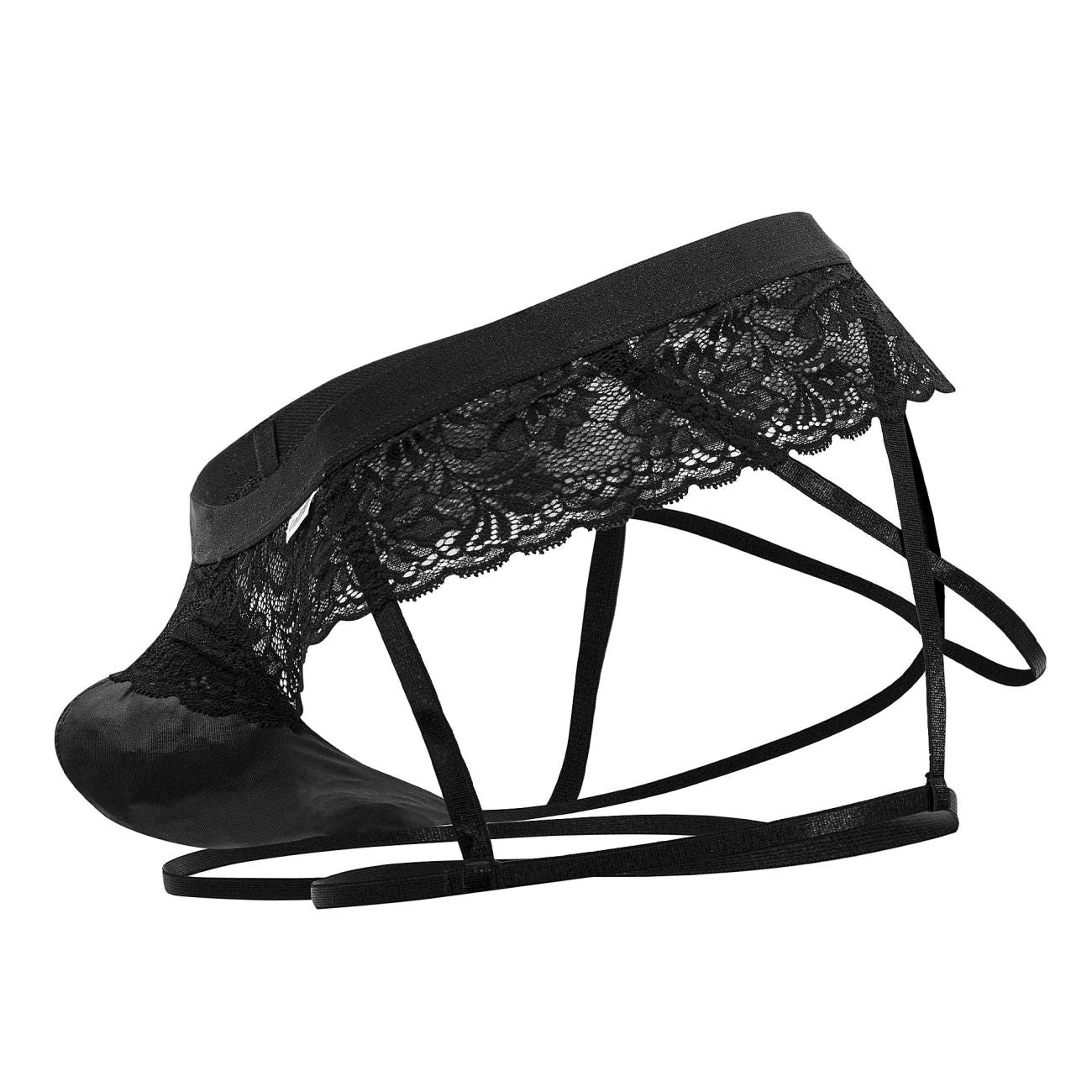 CandyMan 99717 Lace Garter Jockstrap Black