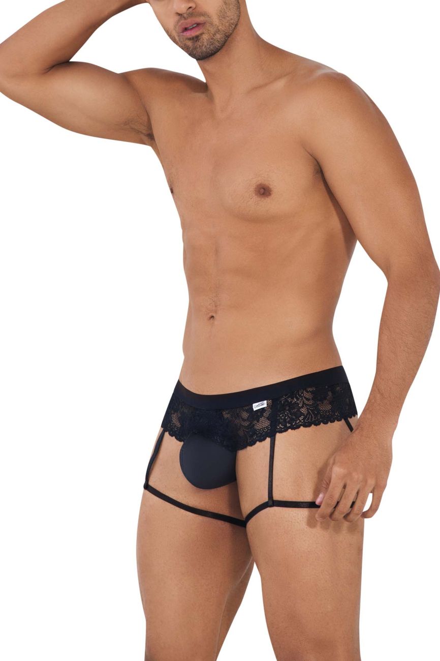 CandyMan 99717 Lace Garter Jockstrap Black