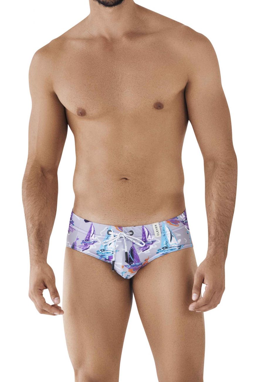 Clever 0811 Taino Swim Briefs Gray Multi Coloured