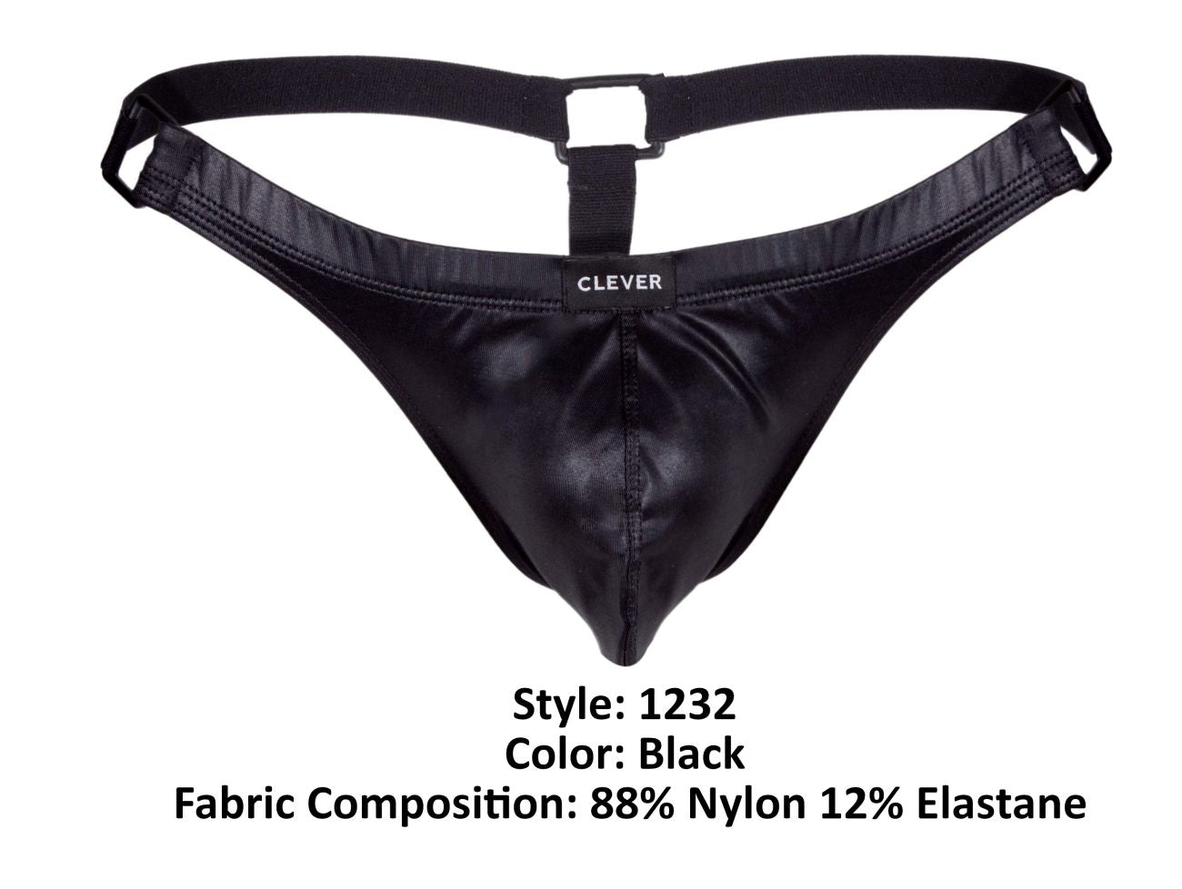 Clever 1232 Karma G-String with side Ring Black