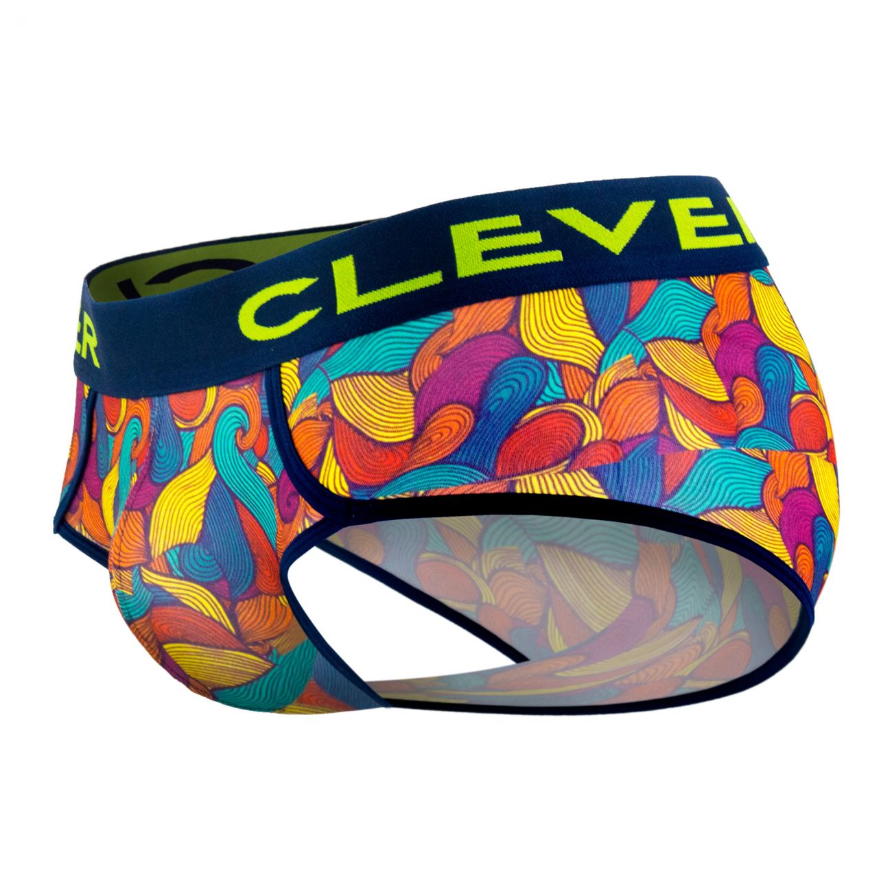 Clever 5341 Peace and Love Piping Briefs Blue Multi