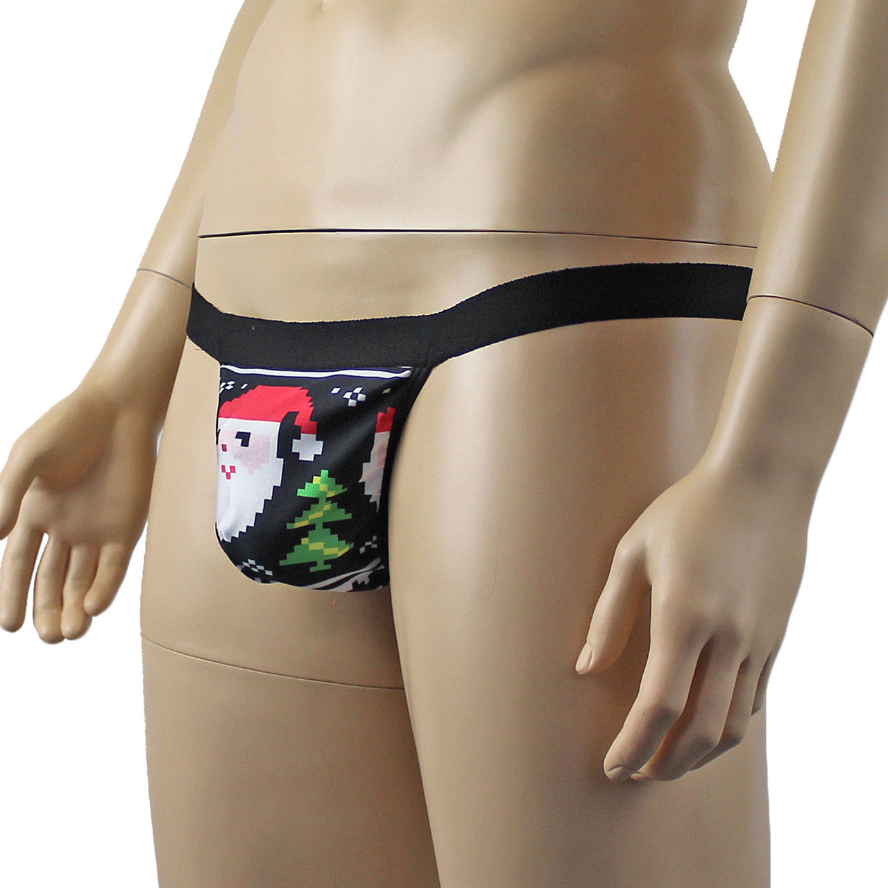 Mens Digital Santa G string Thong with Elastic Band