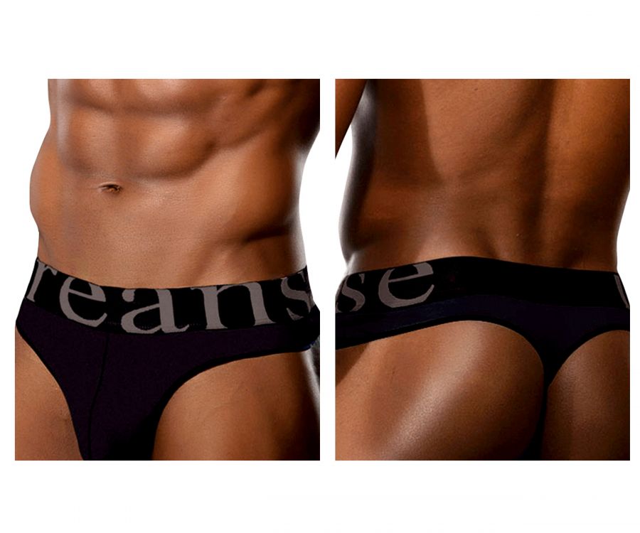 Doreanse 1250-BLK Wide-band Mens Thong Black