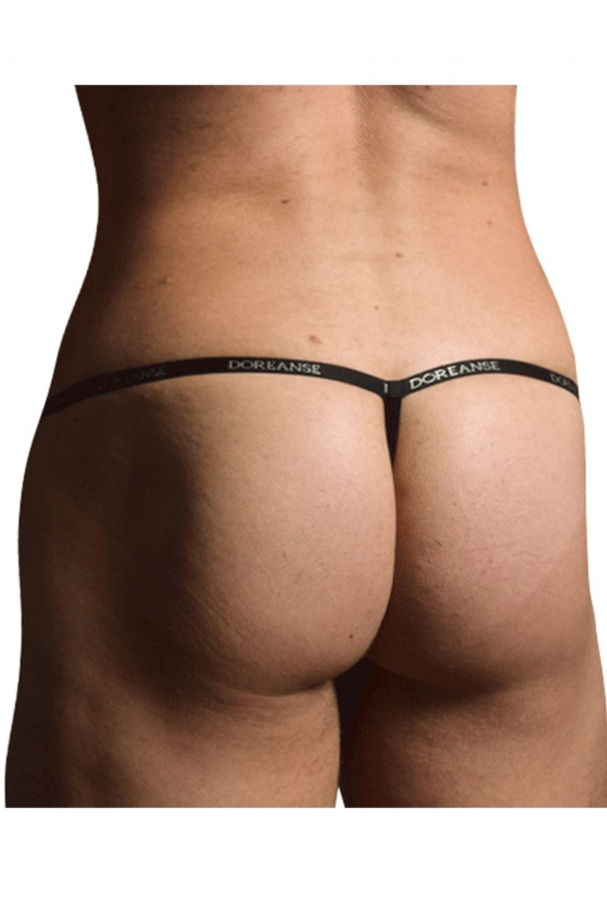Doreanse 1330-BLK Ribbed Modal T-thong Mens Thong Black