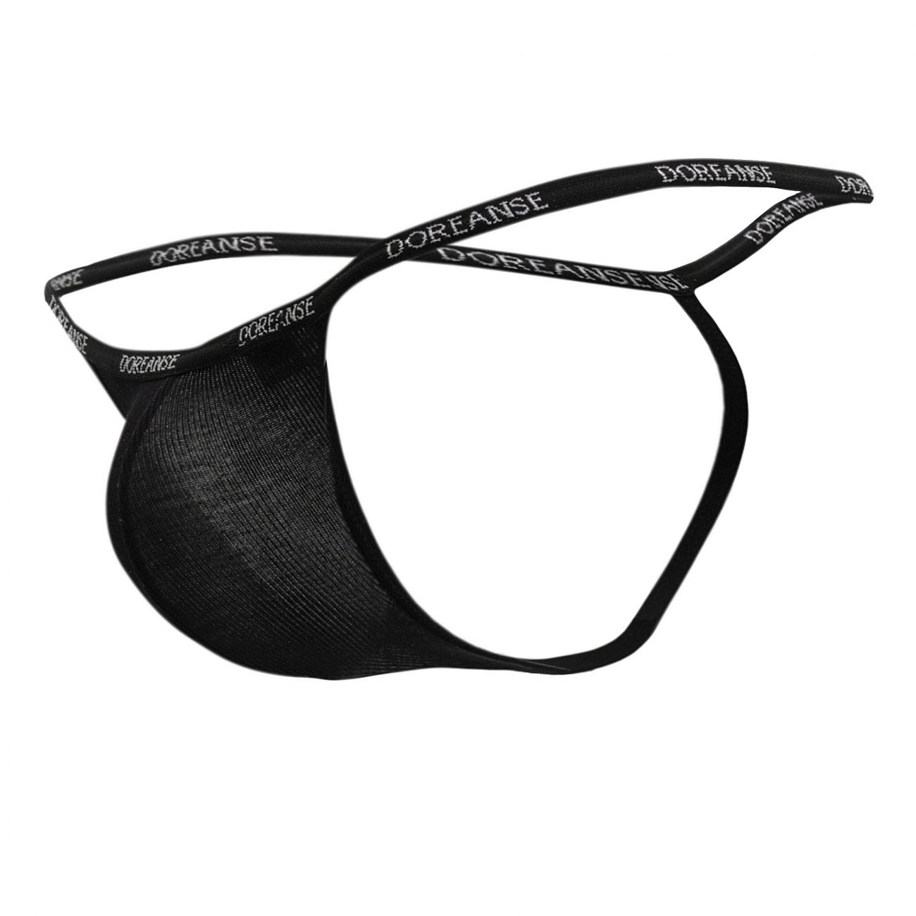 Doreanse 1330-BLK Ribbed Modal T-thong Mens Thong Black