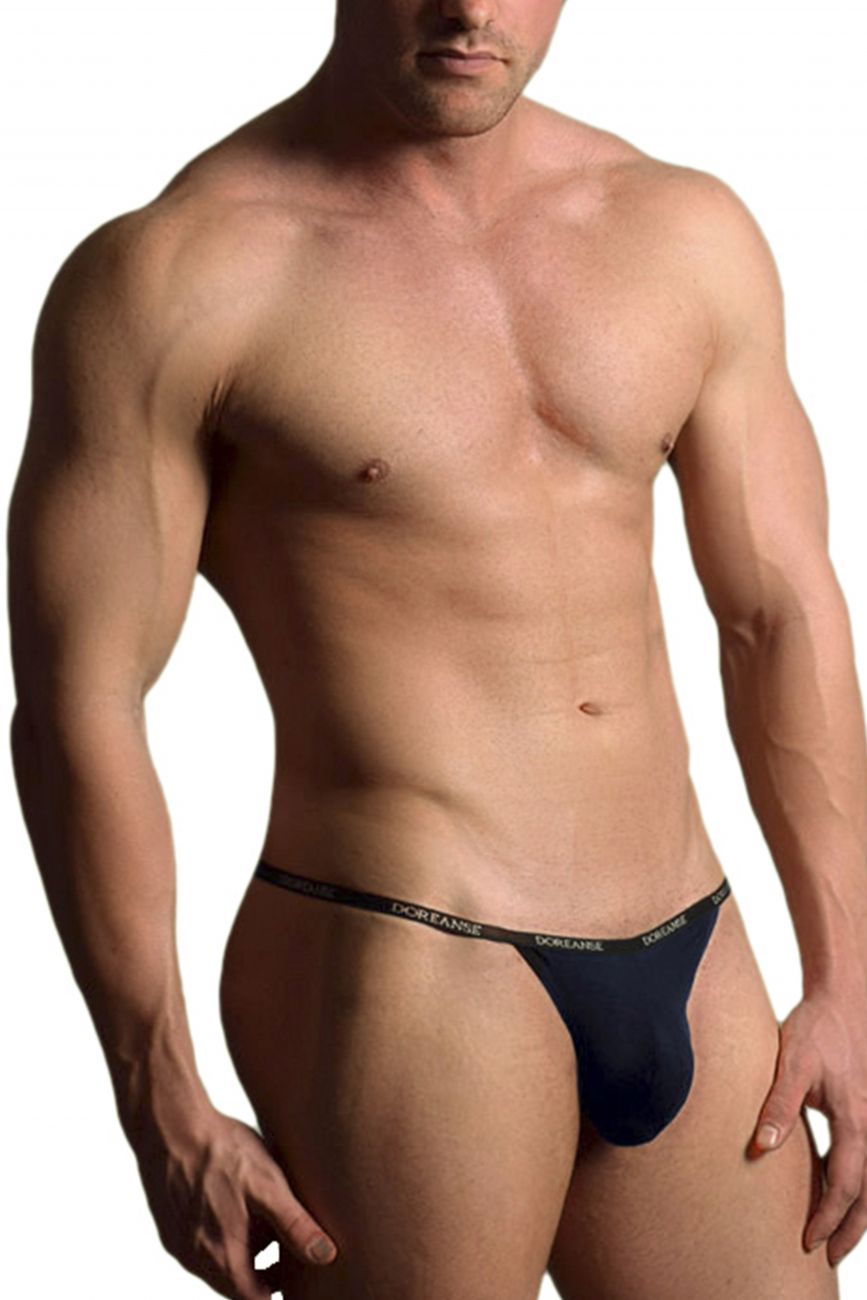 Doreanse 1330-NVY Ribbed Modal T-thong Navy