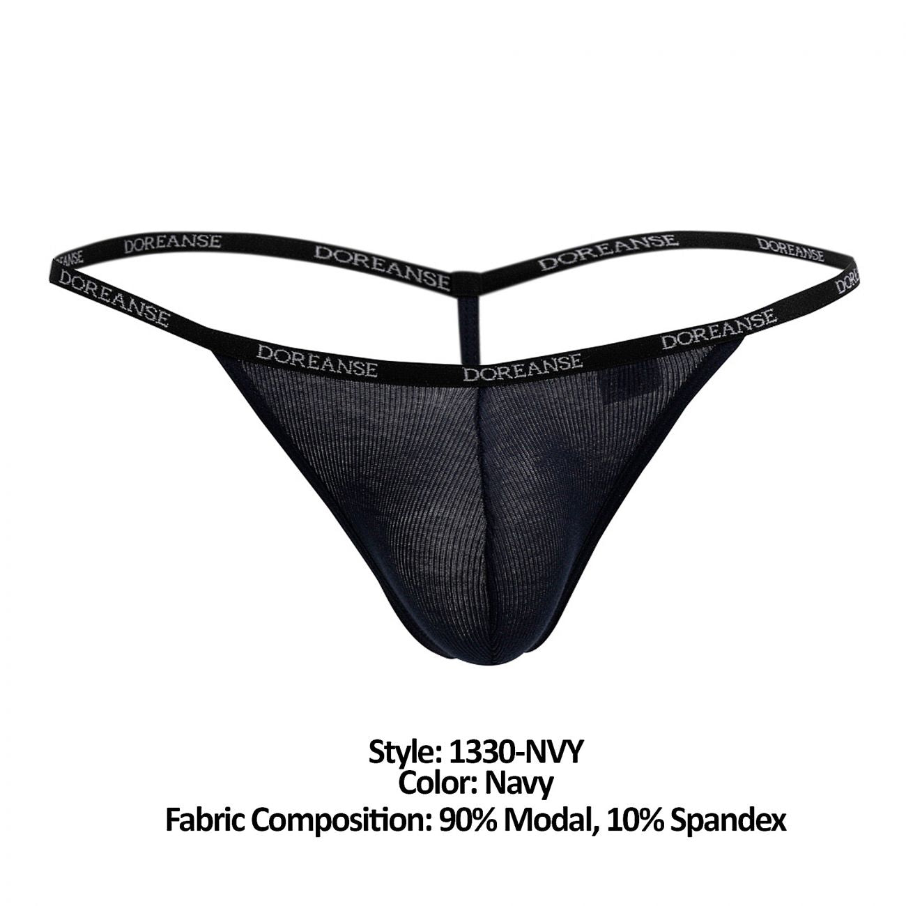 Doreanse 1330-NVY Ribbed Modal T-thong Navy