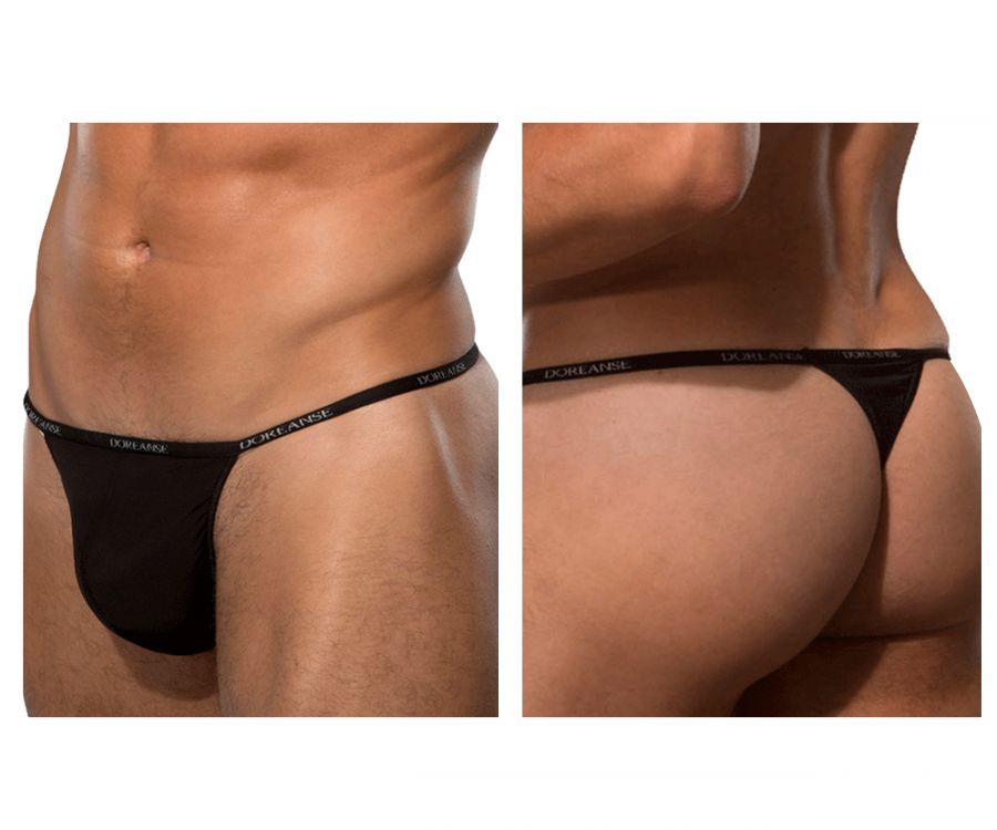 Doreanse 1390-BLK Aire Mens Thong Black