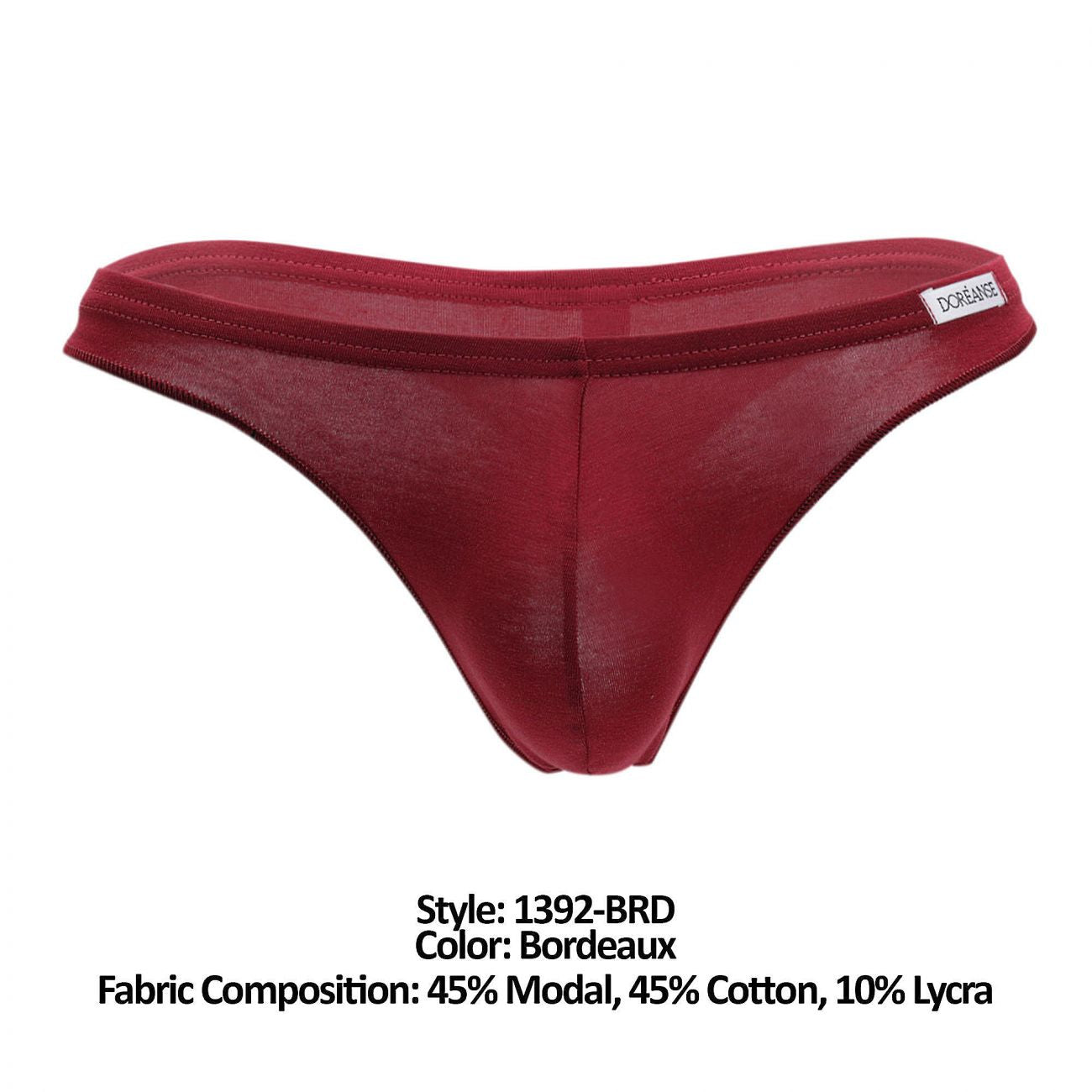 Doreanse 1392-BRD Euro Mens Thong Bordeaux