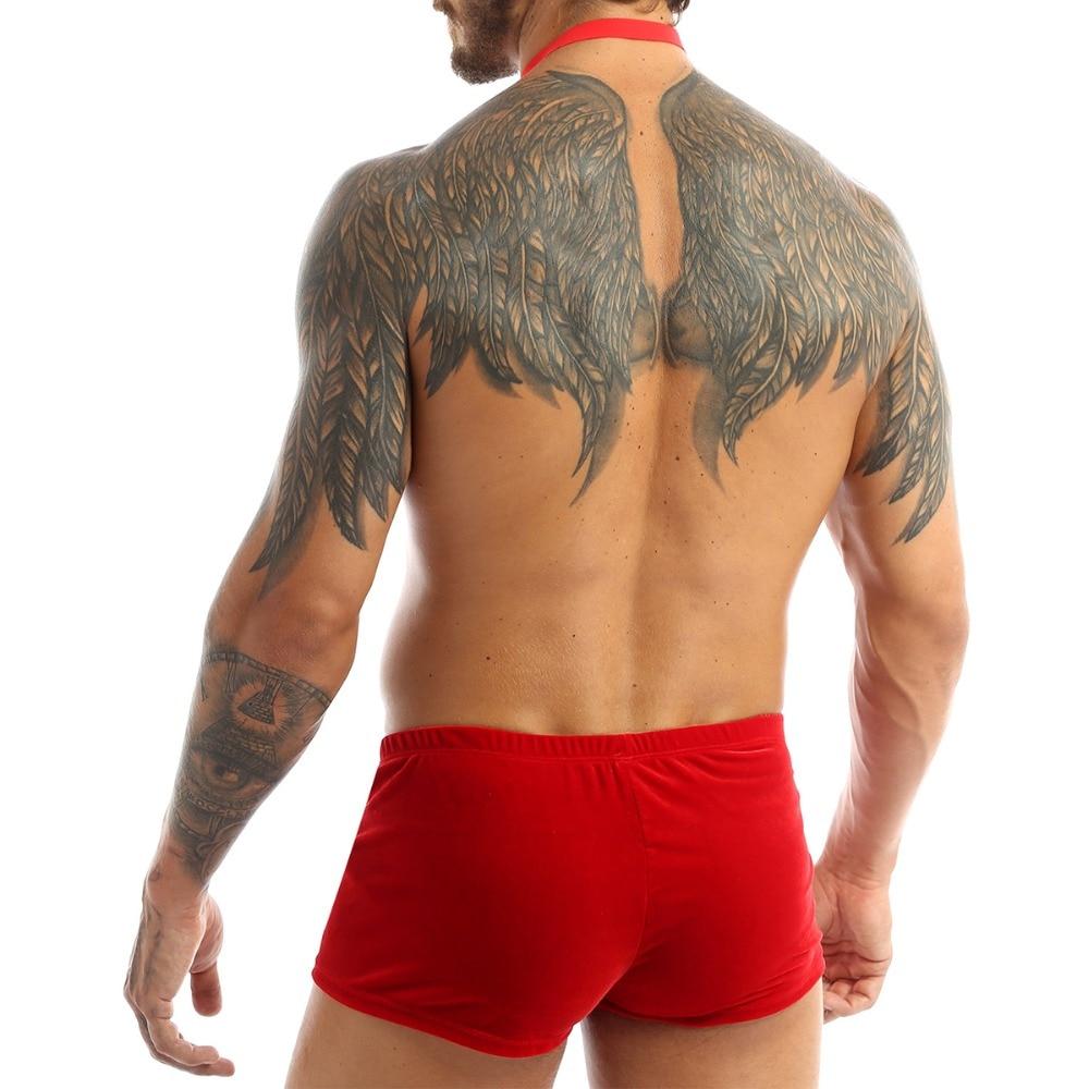 JCSTK - XMAS GIFT - Mens Sexy Christmas Costune Outfit, Santas Little Helper Red