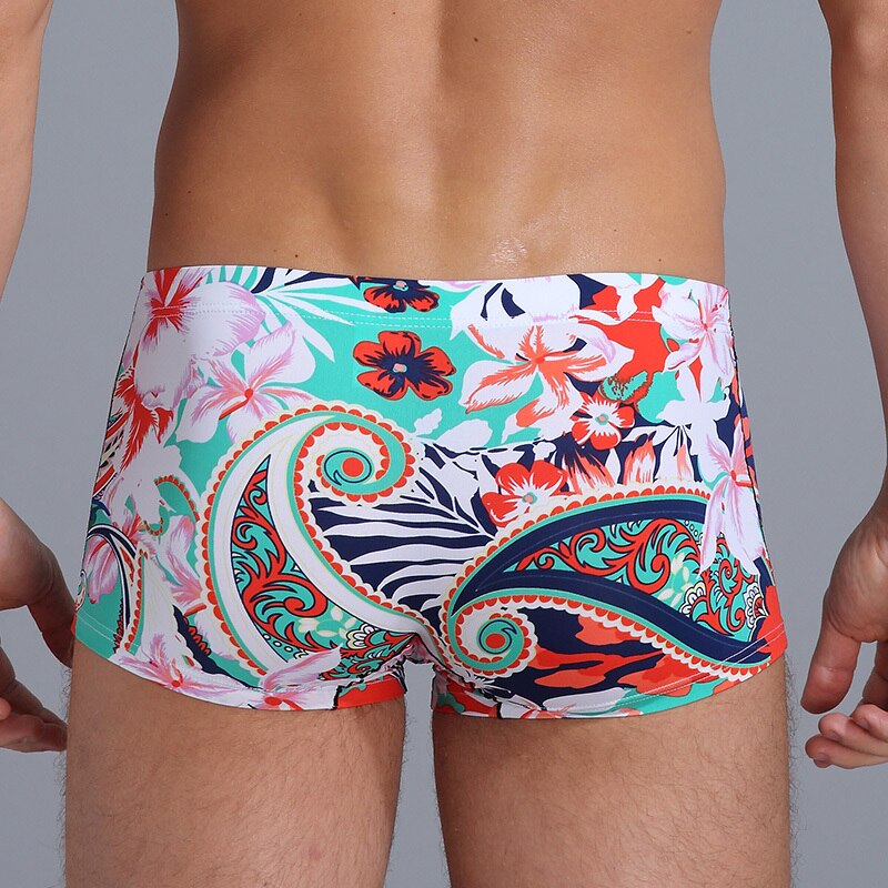 SALE - Mens Polyamide Comfortable & Light Boxer Briefs Asian Flowers