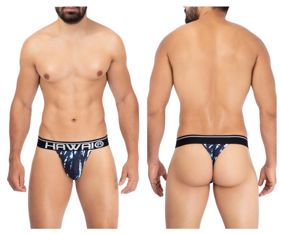 HAWAI 42164 Printed Microfiber Thongs Dark Blue
