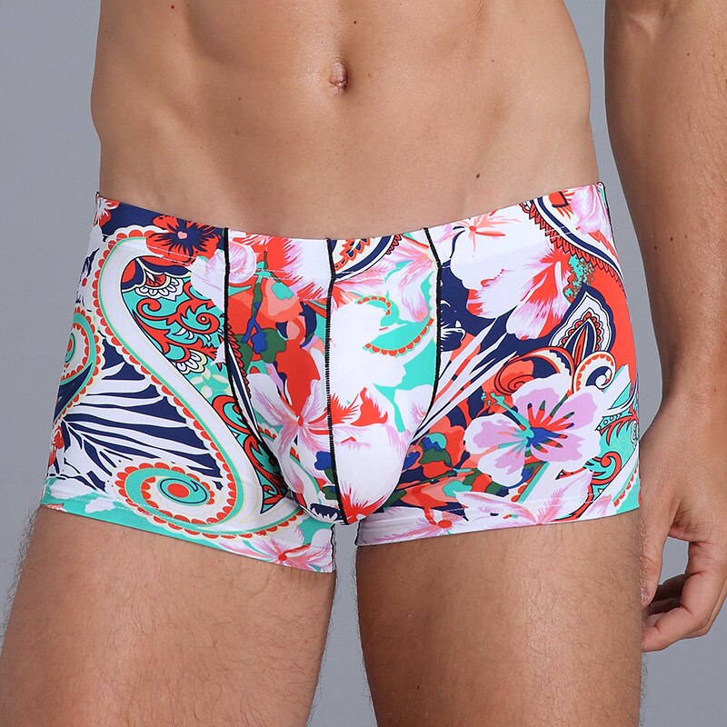 SALE - Mens Polyamide Comfortable & Light Boxer Briefs Asian Flowers