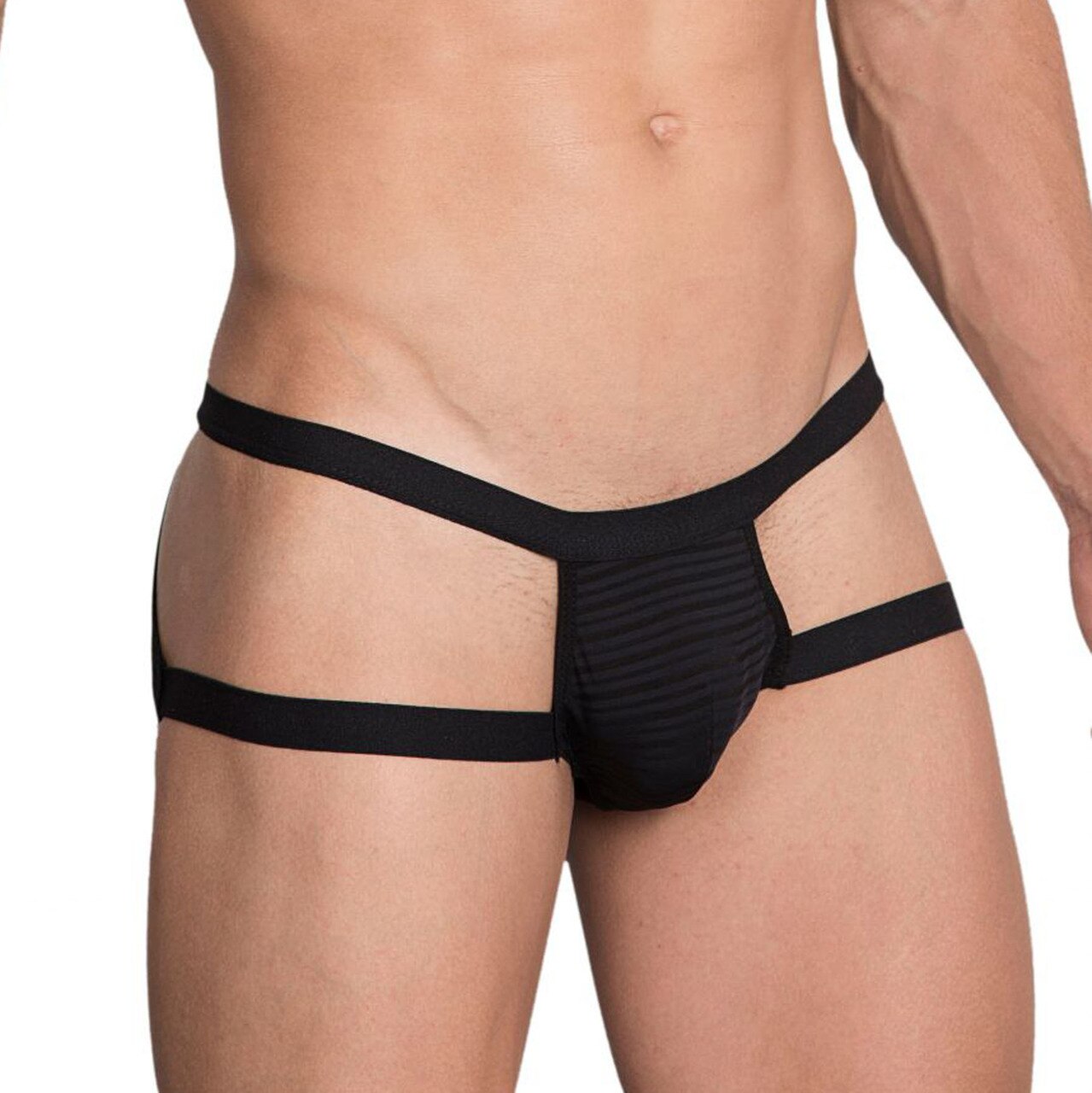 SALE - Mens Hidden Seduction Stretch Spandex Brief with Open Sides Black