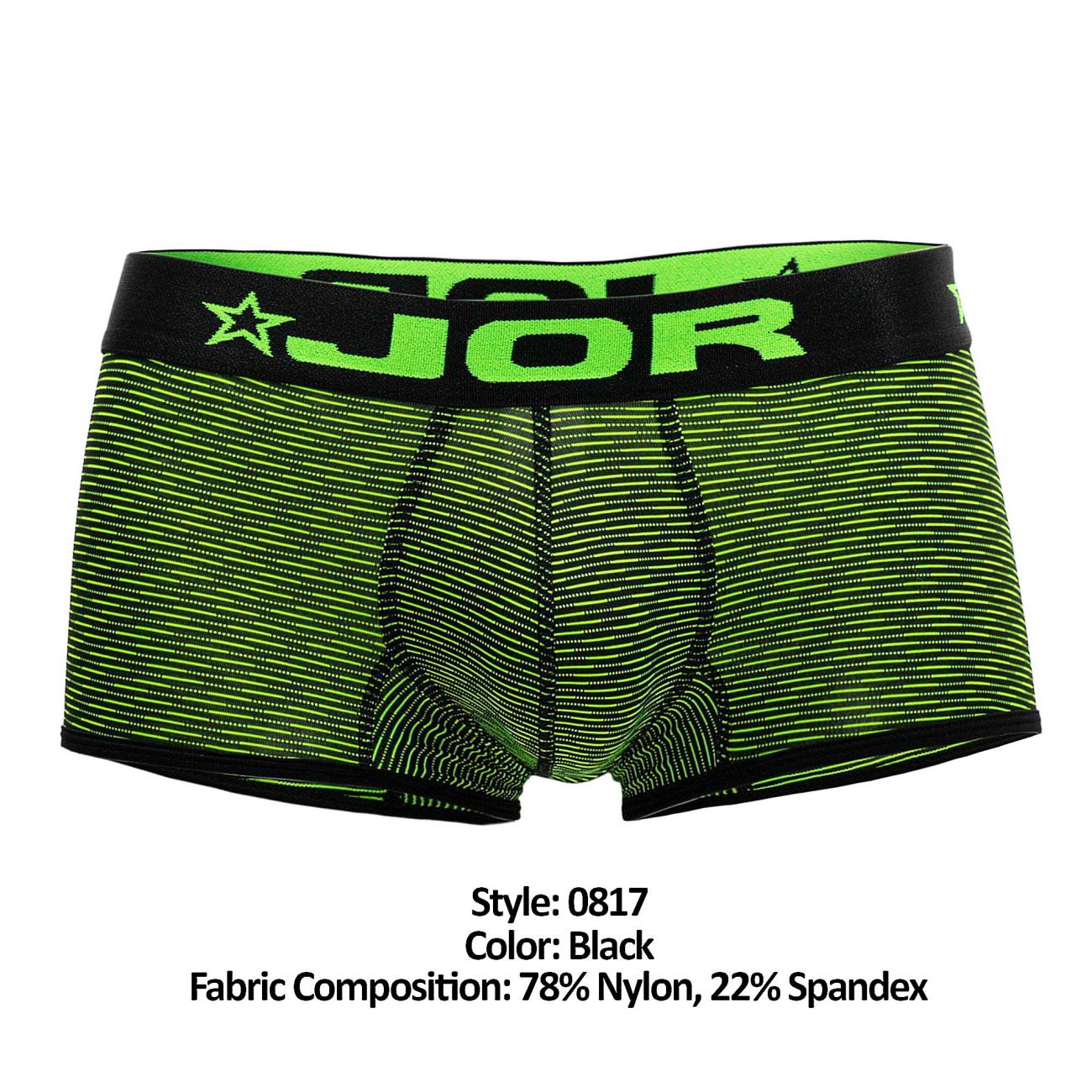 JOR 0817 Neon Boxer Briefs Black & Green
