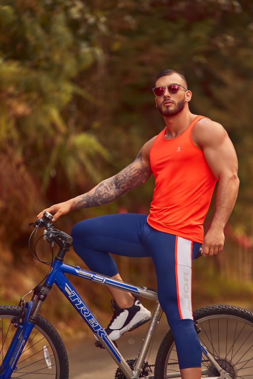 JOR 1294 Biker Athletic Pants Blue