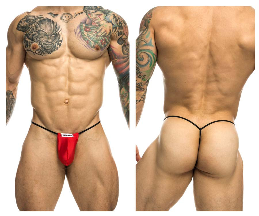 JUSTIN+SIMON XSJ02 Silky G-String Bulge Red