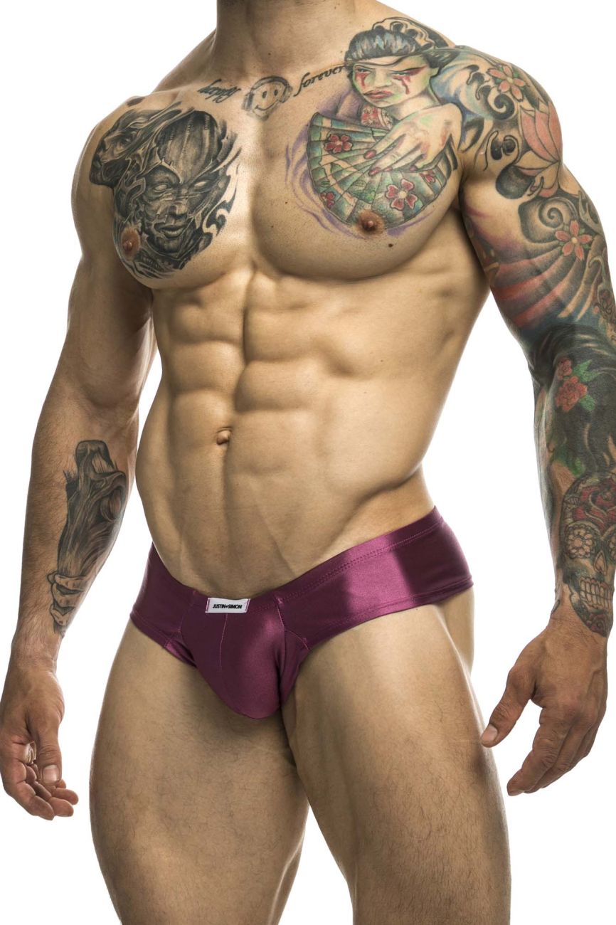 JUSTIN+SIMON XSJ22 Cheek Briefs Wine Plus Sizes