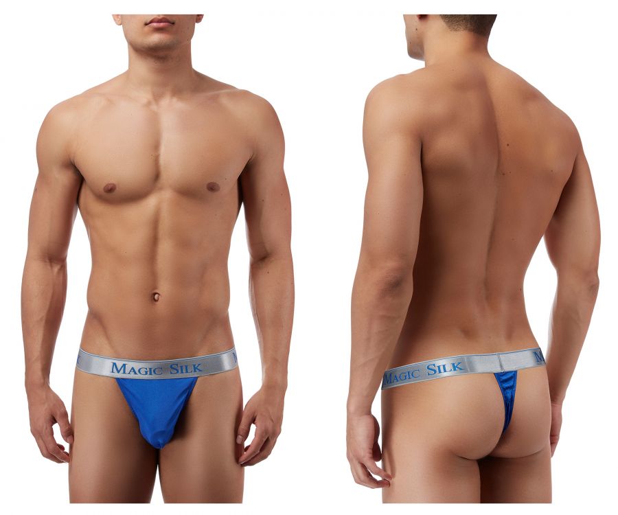 Magic Silk 4586 Silk Knit Micro Mens Thong Cobalt