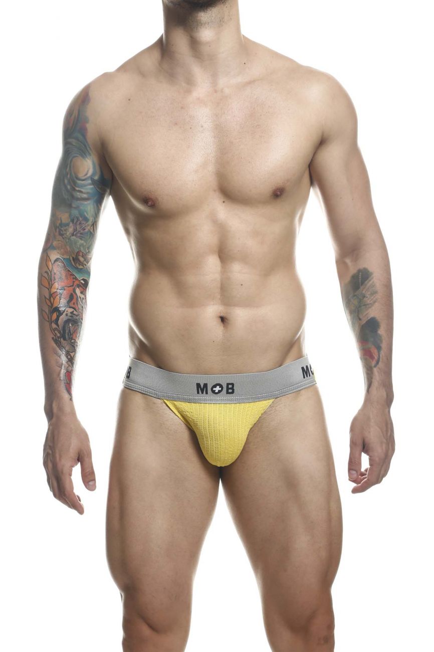 MaleBasics MBL107 Classic Fetish Jock 3 Inches Jockstrap Including Plus Sizes Yellow