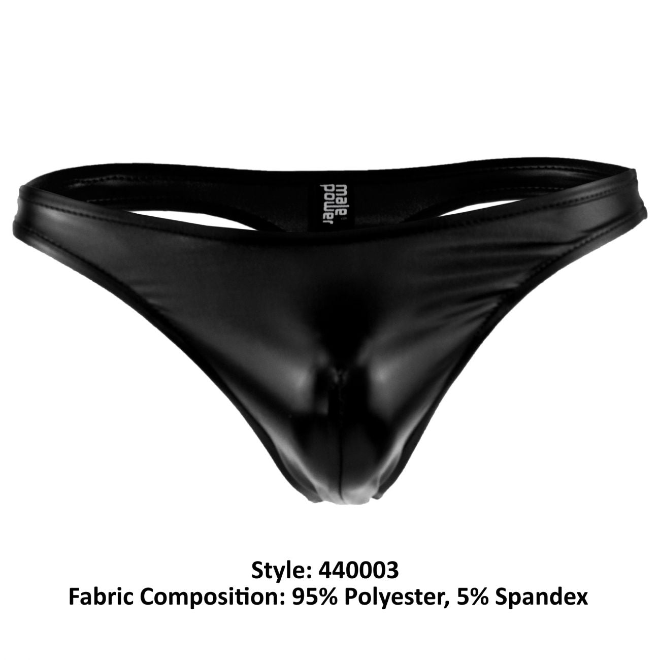 Male Power 440003 Liquid Onyx Classic Mens Thong Black