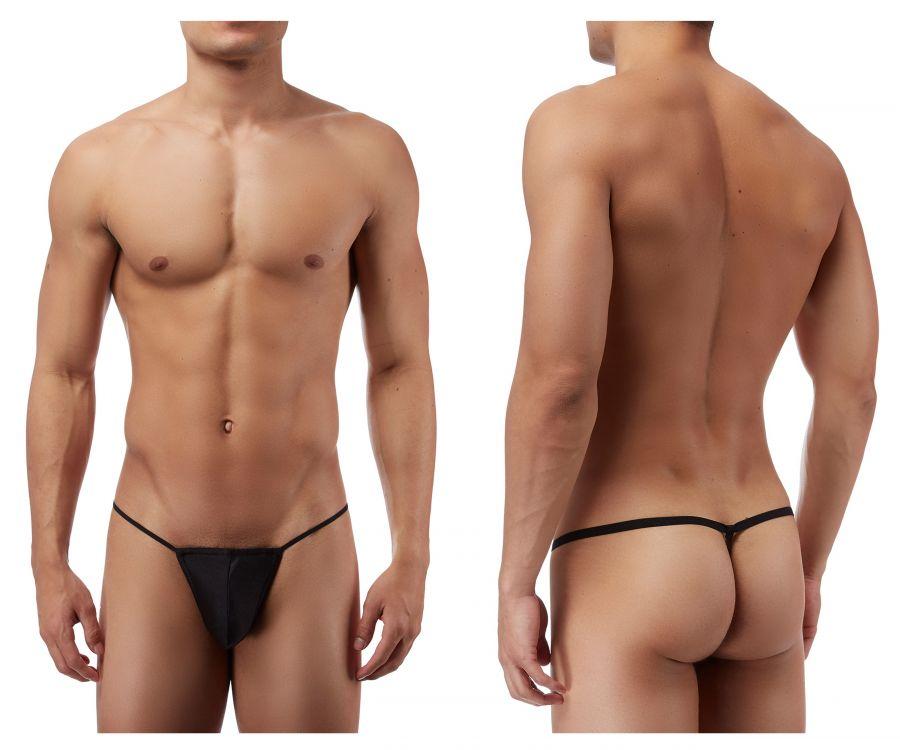 Male Power PAK870 Euro Male Spandex Pouch G String Black