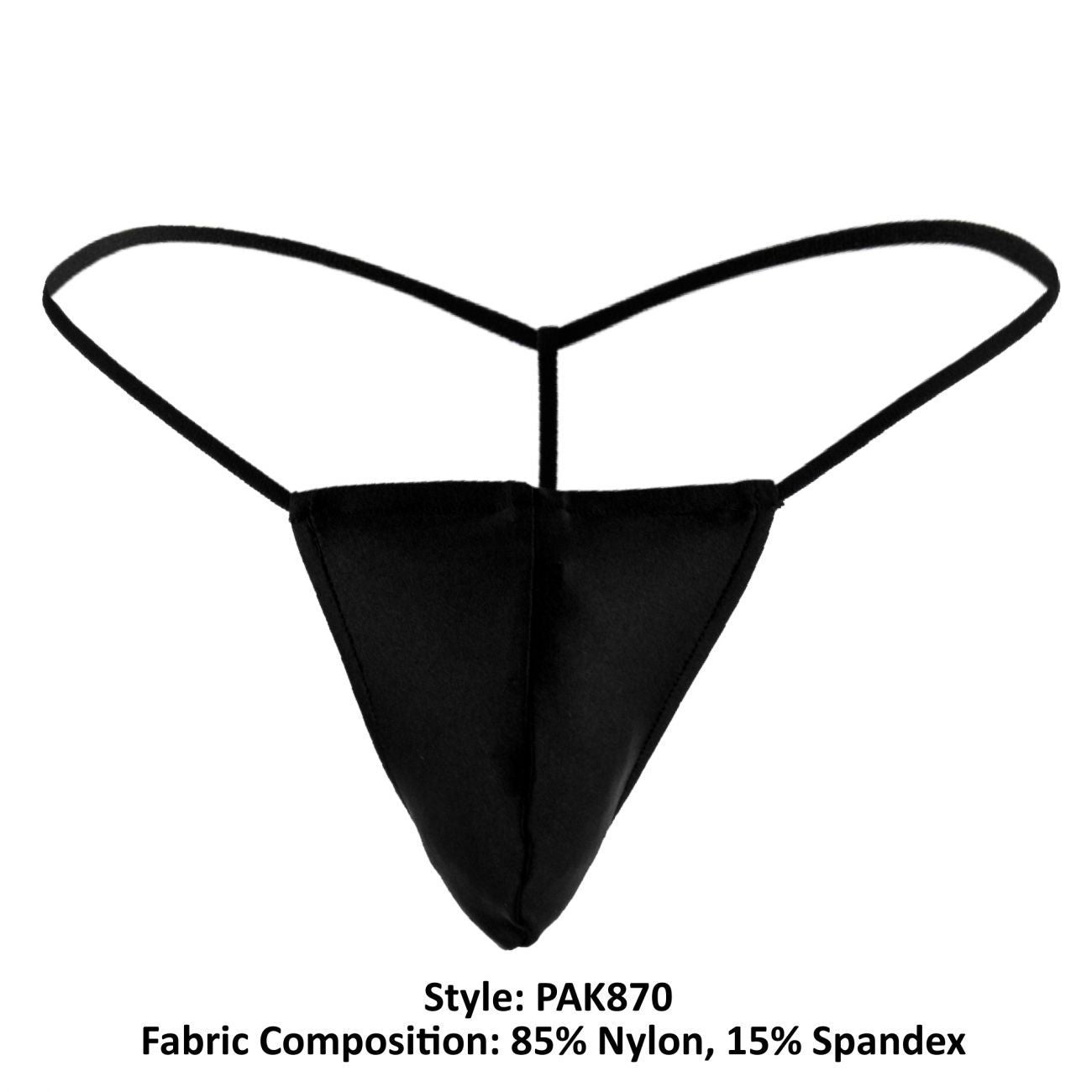 Male Power PAK870 Euro Male Spandex Pouch G String Black