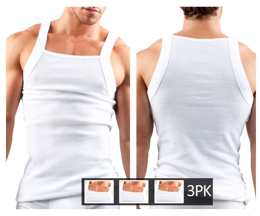 Papi 559102-100 3PK Square Neck Tank White