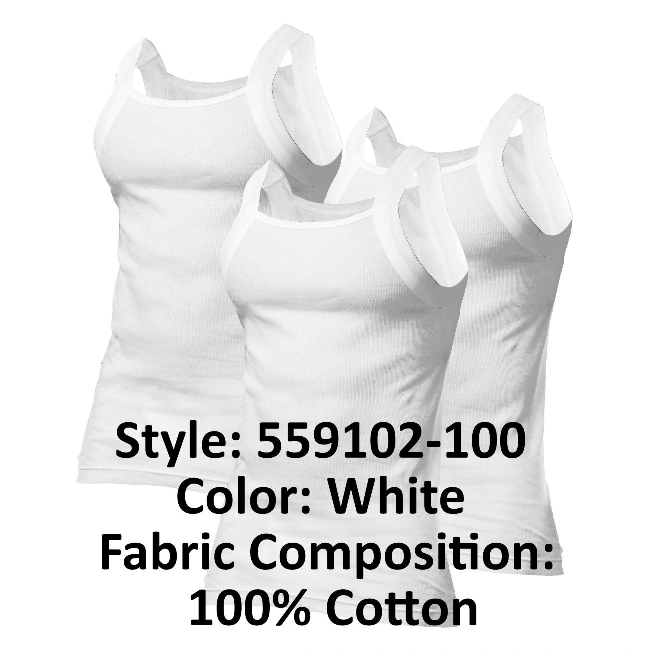 Papi 559102-100 3PK Square Neck Tank White