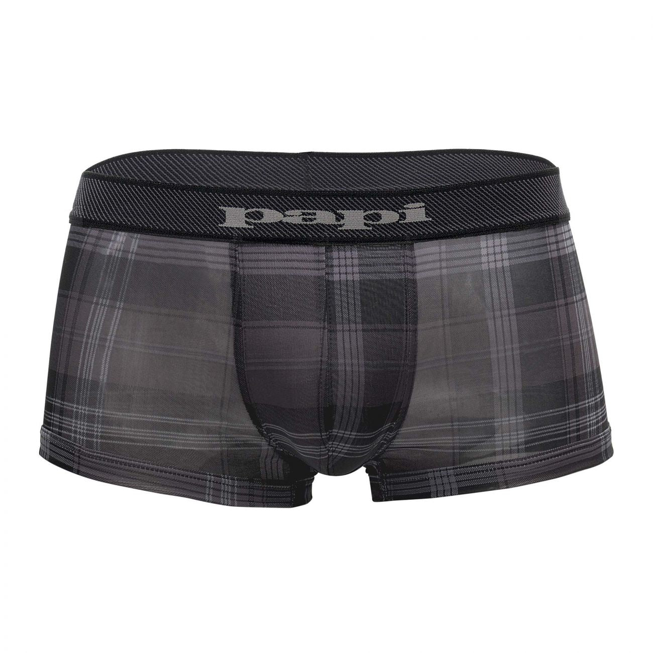 Papi 626182-962 Cool2 2PK Solid-Print Brazilian Trunks Black Gray