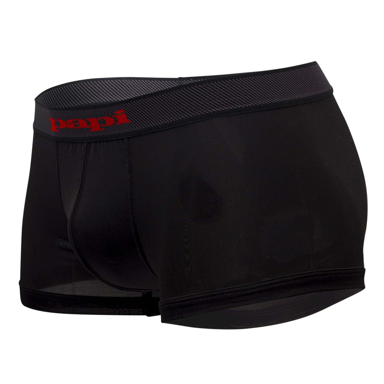Papi 626183-982 Cool2 2PK Solid-Print Brazilian Trunks Black Red