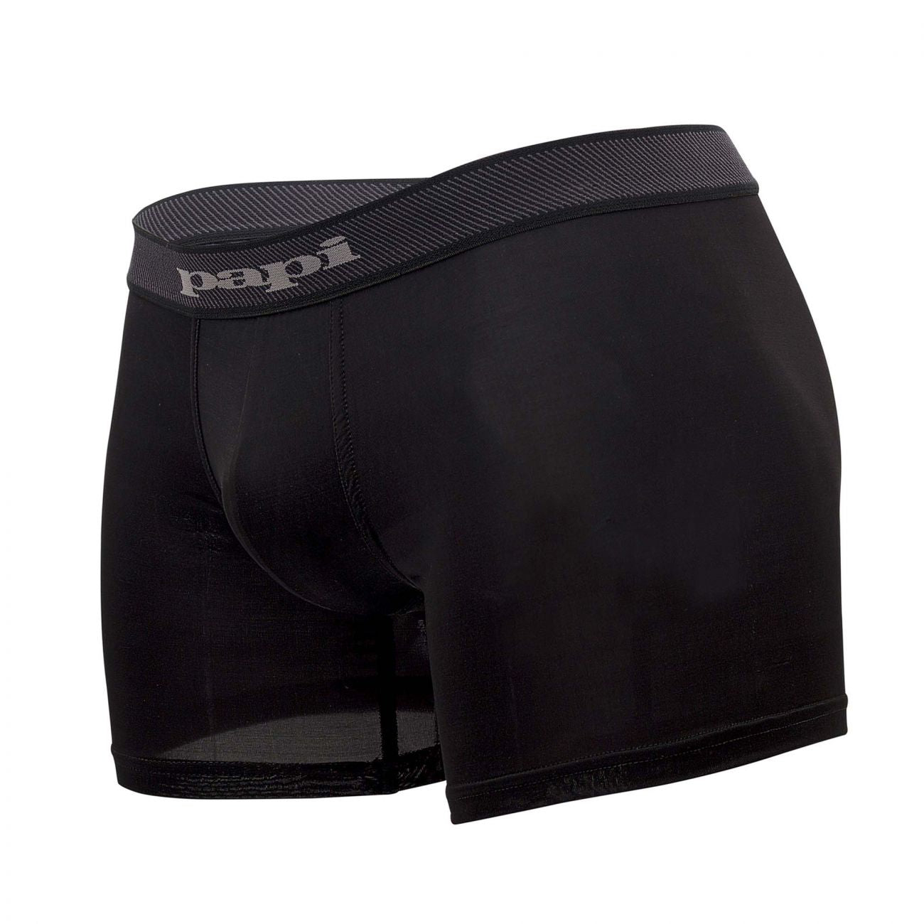 Papi 626185-962 Cool2 2PK Solid Boxer Briefs Black Gray