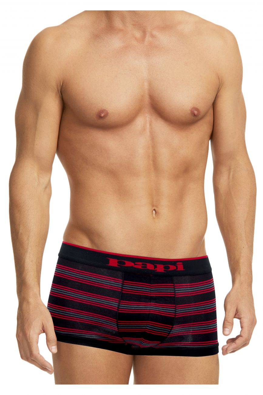 Papi 980503-982 Cotton Stretch Brazilian Yarndye Band Stripe Red Black