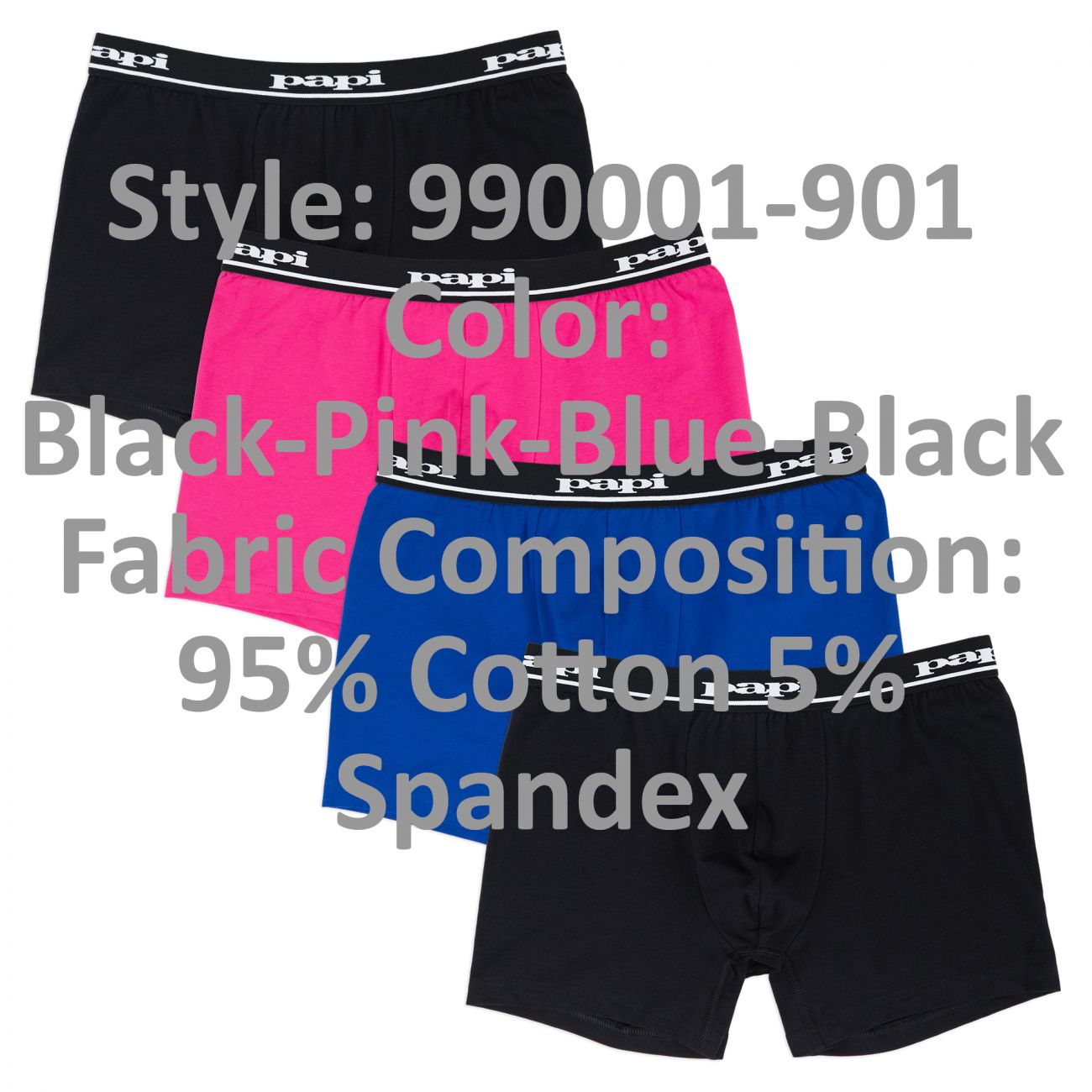Papi 990001-901 4PK Boxer Briefs