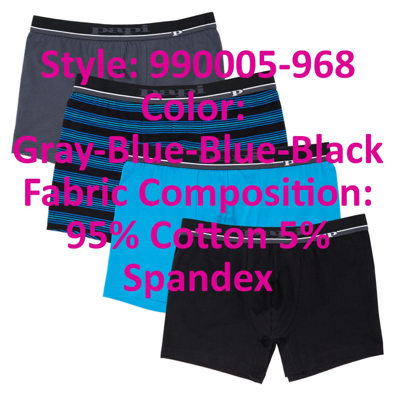 Papi 990005-968 4PK Boxer Briefs